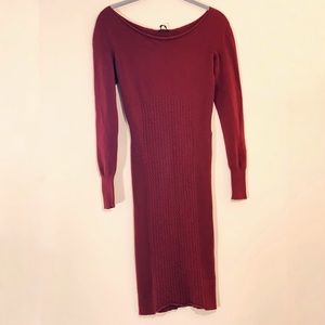 Pinko Burgundy knit ribbed dress